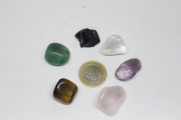 ÇOK SEVİLEN TAŞLAR ÖZEL SET - LARGE ( Ahşap Kutulu 6 Farklı Taş)