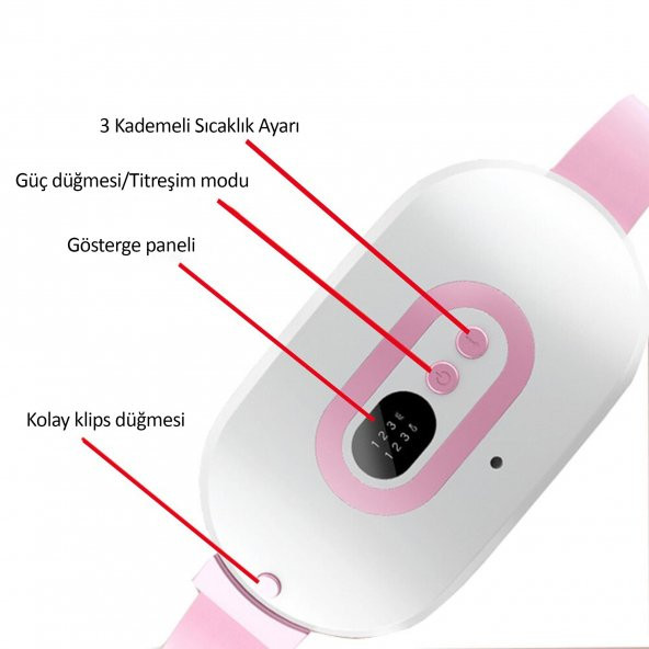 Şarjlı Özel Gün Kemeri - Regl Ağrıları İçin Titreşimli Isı Veren Kemer - 3