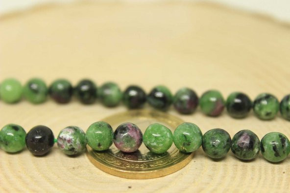 Anyolit (Rubizoit – Rubyzoisit) Taşı Dizi 6mm - Resim 2