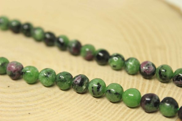 Anyolit (Rubizoit – Rubyzoisit) Taşı Dizi 6mm - Resim 4