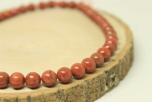 Jasper Taşı Kırmızı Dizi 8mm (22455) - Resim 5