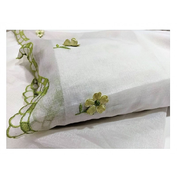 Taç tül keten perde-Mutfak perdesi - 6