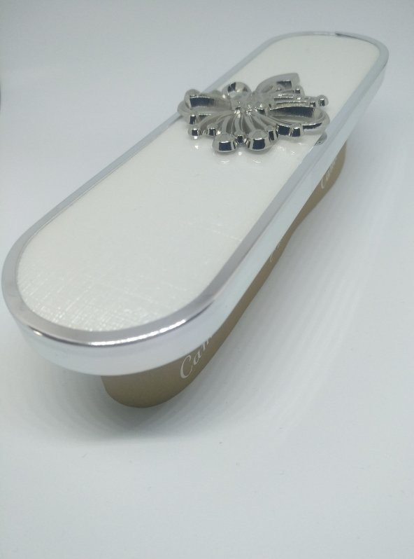 Camomile 4lü Broş Ayna Fırça Pudralık Seti Mat Beyaz 301 - 6