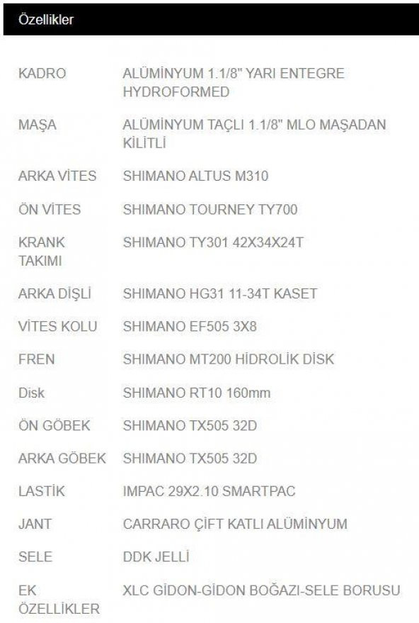 Carraro Force 920 Dağ Bisikleti 29 Jant 21 Vites Hidrolik Fren - 2