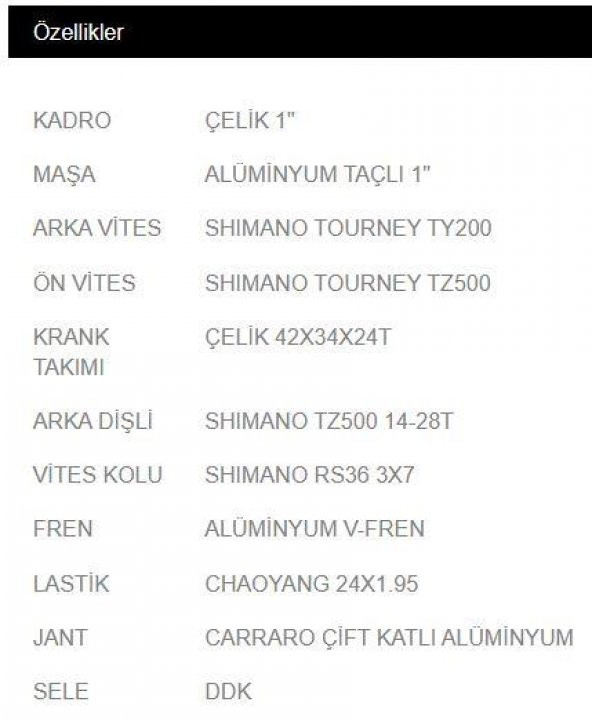 Carraro Speed 240 24 Jant Çocuk Bisikleti 21 Vites V-Fren - 2