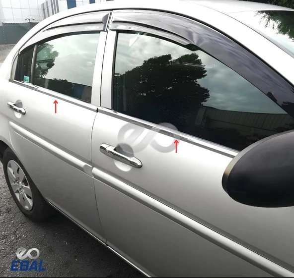 Hyundai Accent Era Krom Cam Çıtası 4 Parça 2006 Üzeri Pas. Çelik - Resim 3
