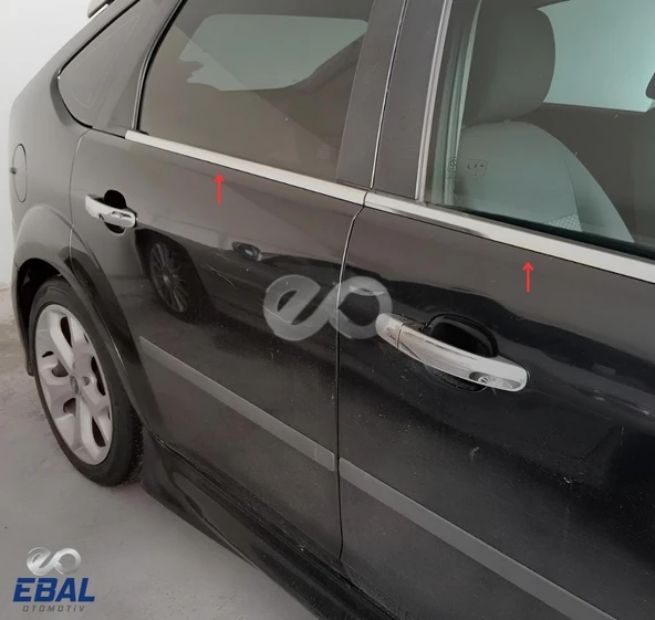 Ford Focus 2 Hb Krom Cam Çıtası 4 Prç. 2005-2011 Paslanmaz Çelik - Resim 4