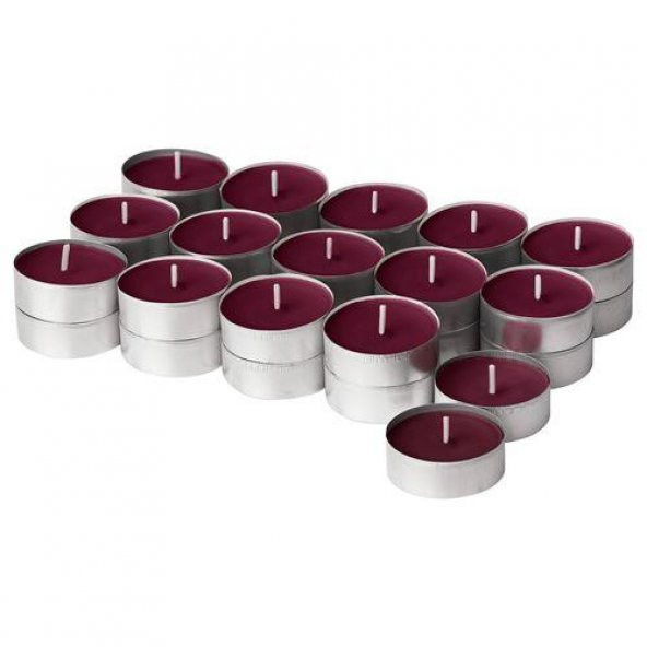 30 Lu Yabani Meyveler Kokulu Mum MeridyenDukkan Böğürtlen Kokusu Mini Mum 3.8 Cm Bordo