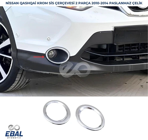 Nissan Qashqai  Krom Sis Farı Çerçevesi 2 Parça 2010-2014