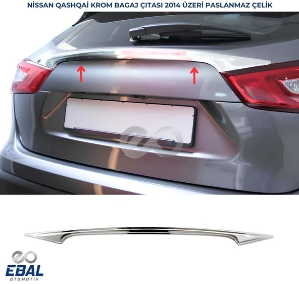 Nissan Qashqai Krom Bagaj Çıtası 2014 Üzeri P. Çelik ürün görseli