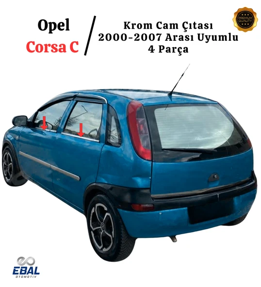 Opel Corsa C Krom Cam Çıtası 4 Parça 2000-2007 P. Çelik - Resim 4