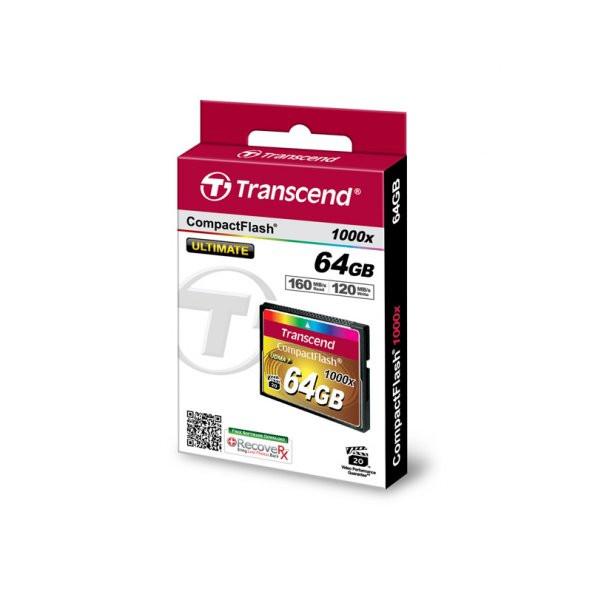 Transcend TS64GCF1000 64 GB CF 1000X Ultimate 160/120Mb/s CompactFlash Hafıza Kartı