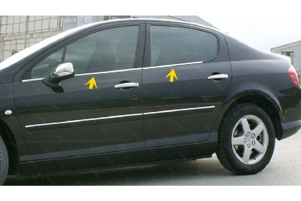 Peugeot 407 Krom Cam Çıtası 4 Parça 2005 ve Üzeri Paslanmaz Çelik