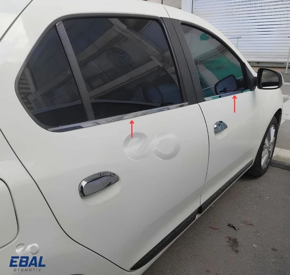 Renault Clio 4 Symbol Krom Cam Çıtası 4 Prç. 2013 Üzeri P. Çelik - Resim 4