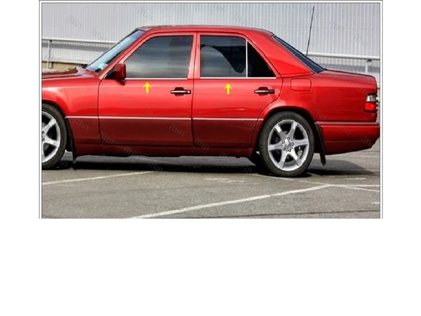 MERCEDES E Klasse W124 Krom Cam Çıtası 4 prç. 1984-1995 P. Çelik ürün görseli 1