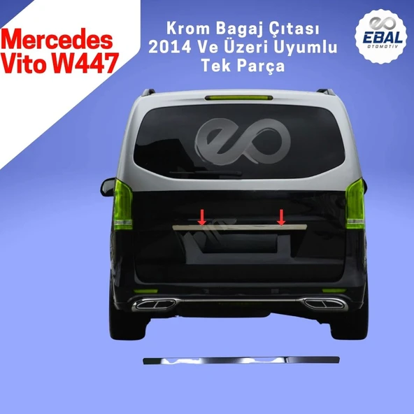 Mercedes Vito W447 Krom Bagaj Çıtası 2014 Üzeri P. Çelik ürün görseli 1