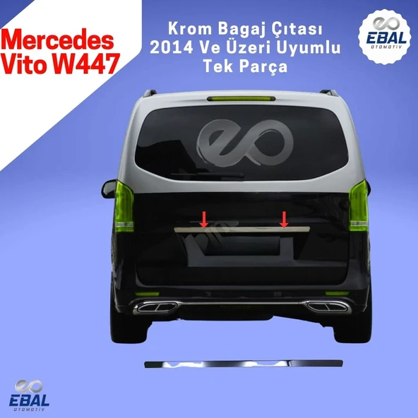 Mercedes Vito W447 Krom Bagaj Çıtası 2014 Üzeri P. Çelik - Resim 2