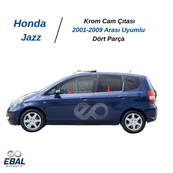 Honda Jazz Krom Cam Çıtası 4 Parça 2001-2009 Arası Uyumlu P. Çelik - Resim 4