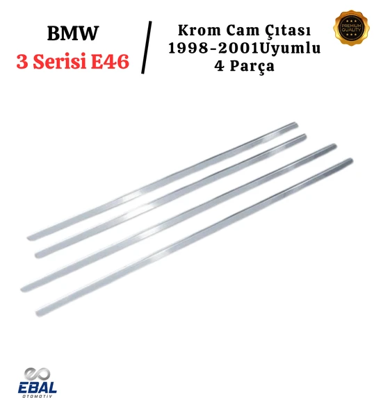 BMW 3 Serisi E46 Krom Cam Çıtası 4 Parça 1998-2001 P.Çelik (COUPE) - Resim 4
