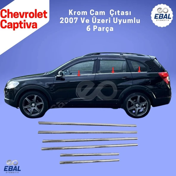 Chevrolet Captiva Krom Cam Çıtası 6 Parça 2007 Üzeri P. Çelik - Resim 2
