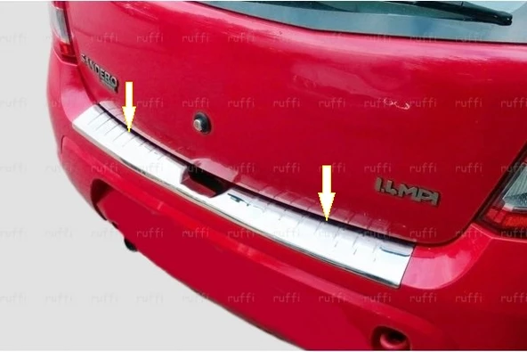 Dacia Sandero Krom Arka Tampon Üstü Koruma P.Çelik 2006-2012