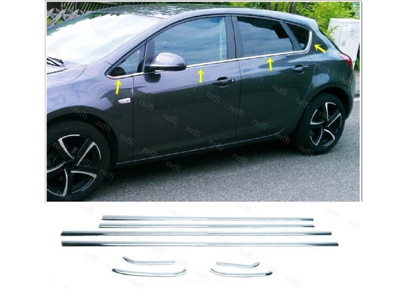Opel Astra J Hb Krom Cam Çıtası 8 Parça 2010 Üzeri Paslanmaz Çelik ürün görseli 1