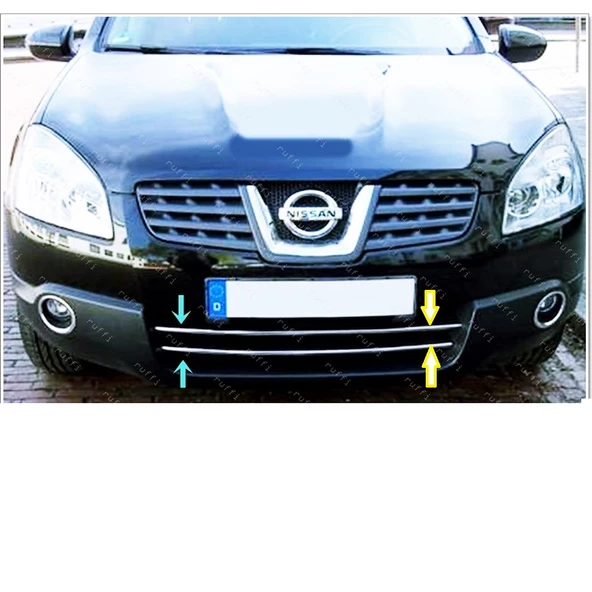 Nissan Qashqai Krom Ön Tampon Çıtası 2 prç. 2007-2010 P. Çelik ürün görseli