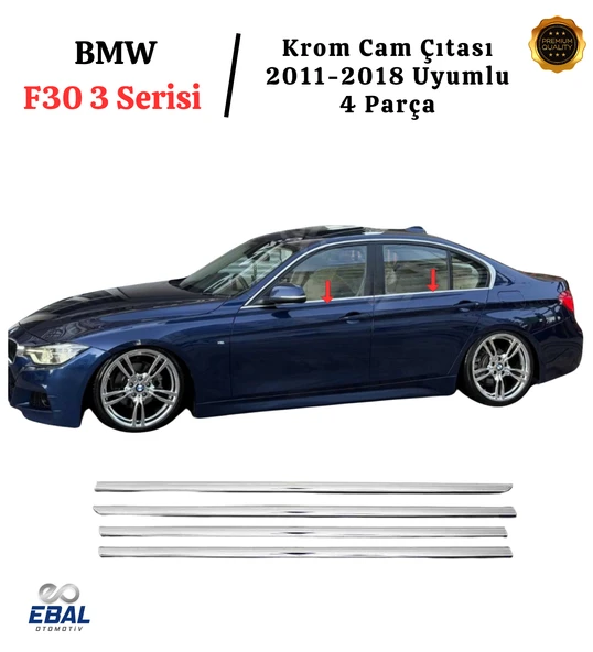 BMW F30 3 Serisi Cam Çıtası 4 Parça 2011-2018 P. Çelik ürün görseli 1