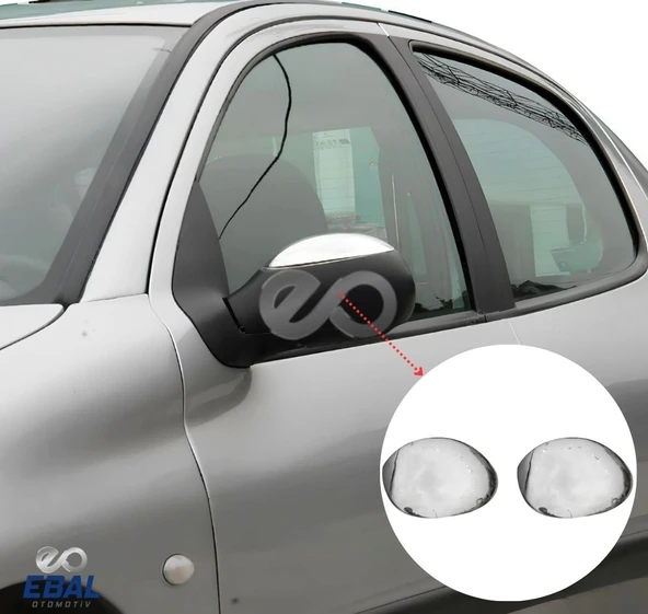 Peugeot 206 / 206 Plus Krom Ayna Kapağı 2prç. 1998 Üzeri P. Çelik