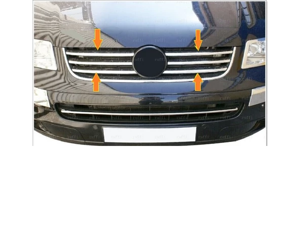 VW T5 Caravelle Krom Ön Panjur 6 prç. 2004-2010 P. Çelik ürün görseli