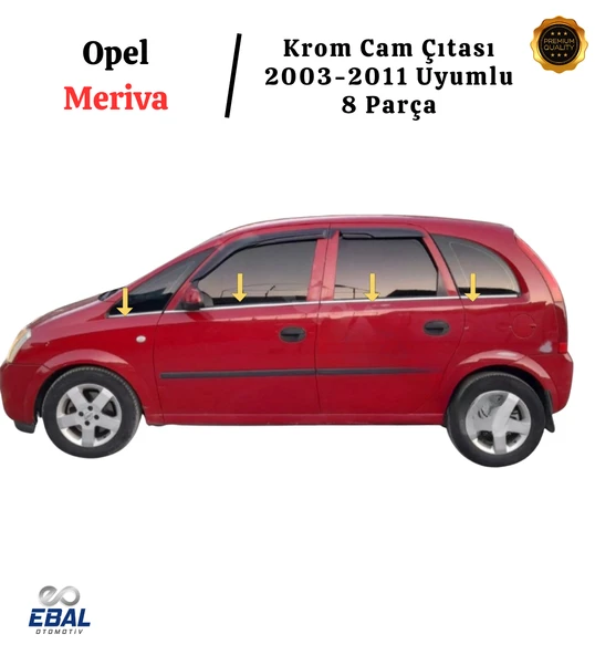 Opel Meriva Krom Cam Çıtası 8 Parça 2003-2011 P. Çelik ürün görseli