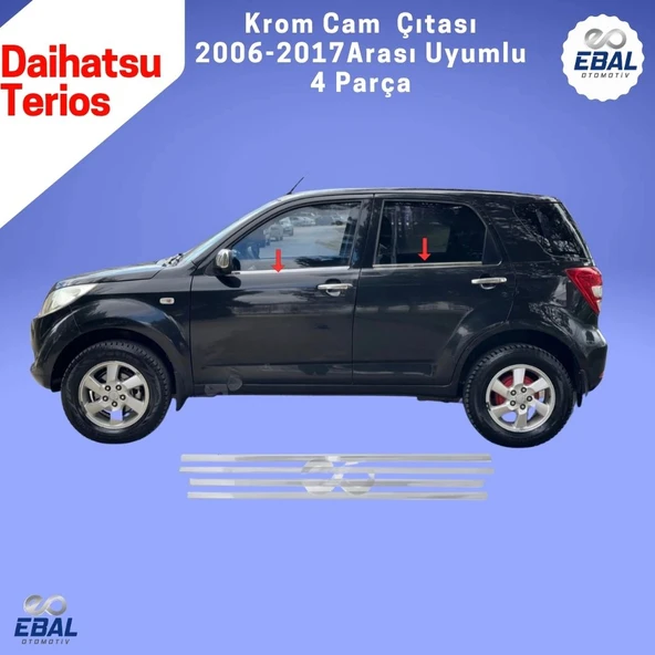 Daihatsu Terios Krom Cam Çıtası 4 Parça 2006-2017 Arası Paslanmaz Çelik - 2