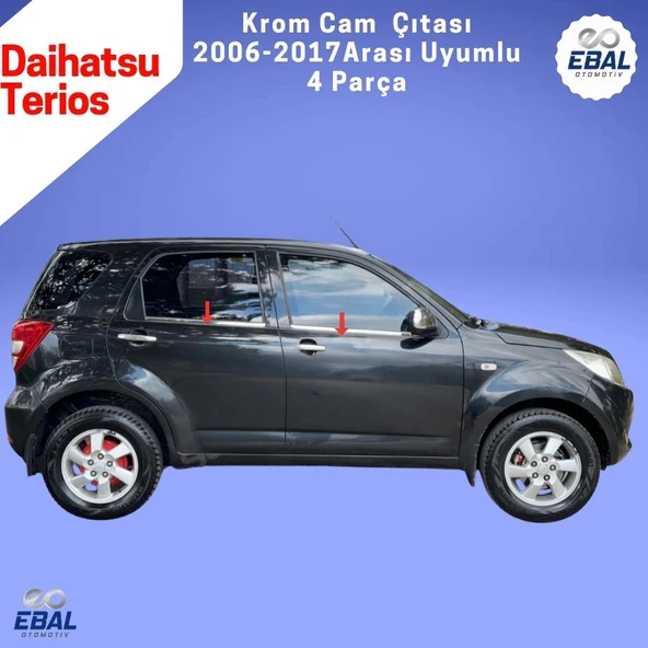 Daihatsu Terios Krom Cam Çıtası 4 Parça 2006-2017 Arası Paslanmaz Çelik - 3