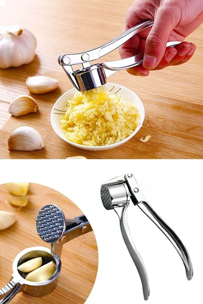 Tilbe Home Sarımsak Ezici Presi Pratik Sarımsak Baharat Ezme Presi Paslanmaz Çelik Ezici - Resim 3