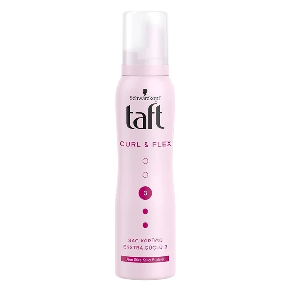 Taft Saç Köpüğü 3- Ekstra Güçlü Curl & Flex 150ml Kalıcı Bukleler