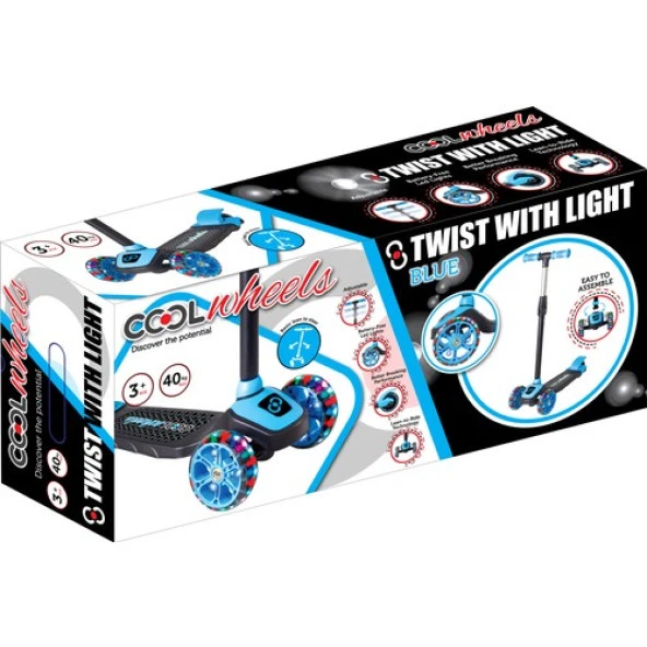 Cool Wheels Twist Led Işıklı 3 Tekerlekli Scooter- Mavi - 2