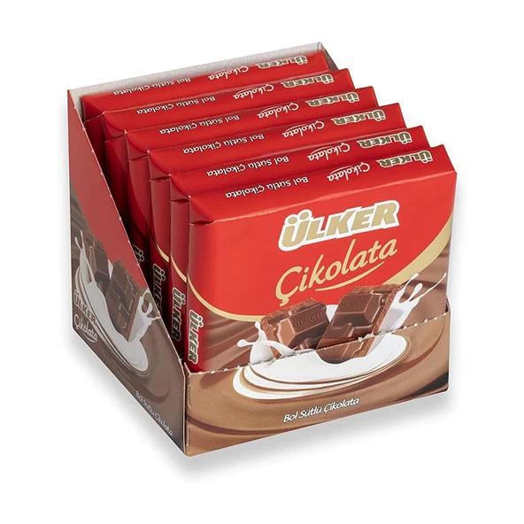 Ülker Kare Bol Sütlü Çikolata 60gr 6 Adet