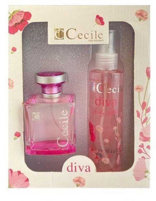 Cecile Parfüm Set Bayan Diva 100ml Edt+ Vücut Spreyi  Edc 150ml