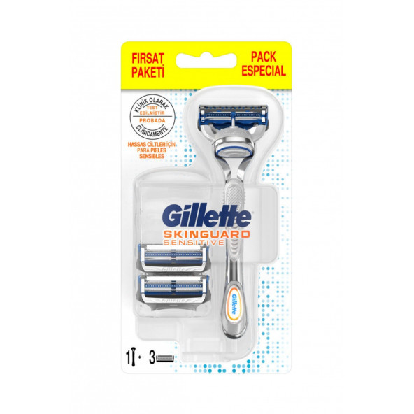 Gillette Erkek Skinguard Yedek Tıraşmakinası Bıçağı 3'lü