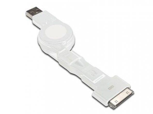Digitus AK-600300-075-W 0.75 Mt mini micro USB 30 Pin to USB 2.0 Erkek-Erkek 3 in 1 Makaralı Kablo
