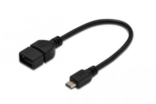 Digitus AK-300309-002-S 0.20 Mt micro USB to USB 2.0 Erkek-Dişi AWG28 OTG USB 2.0 Kablo