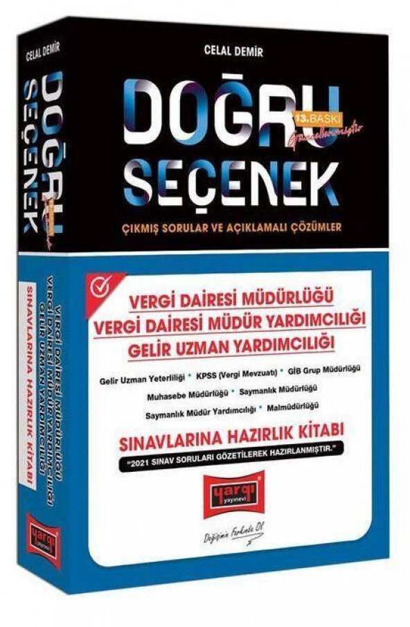 Doğru Seçenek Vergi Dairesi Müd. Müdür Yardımcılığı Gelir Uzman Yard. Sınavlarına Haz Kitabı Yargı