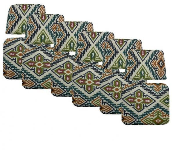 Knsz minder seti 6 lı mazlum kilim desen oturma ve sırt tel sandalyesi minderi bir arada