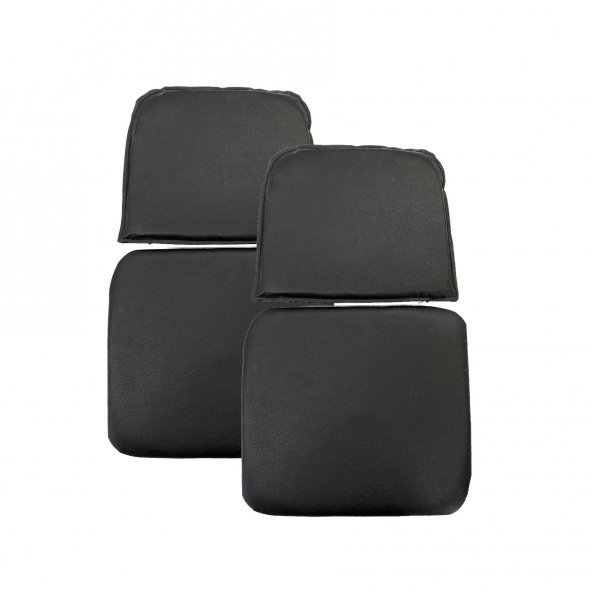 Knsz minder seti 2 li zng&mğr&uslu syh suni deri tel bar sandalyesi oturma ve sırt minderi set ürün görseli 1