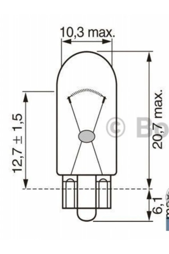 1987302205 Ampül Eco [12v] W16w Stop Dipsiz W2.1x9.5d [10 Adet]