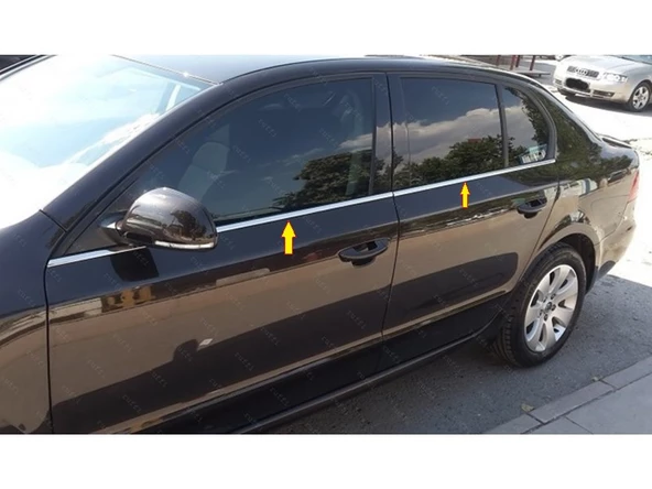 Skoda Super B6 Krom Cam Çıtası 4 prç. 2008-2013 P. Çelik