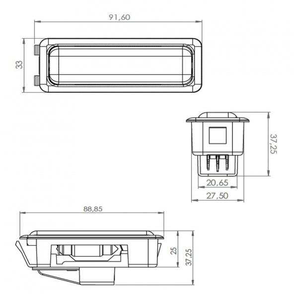 Renault 19 Europa - Tavan Lambası (Makam Işıkları Yan Tavan Lambası) - 4