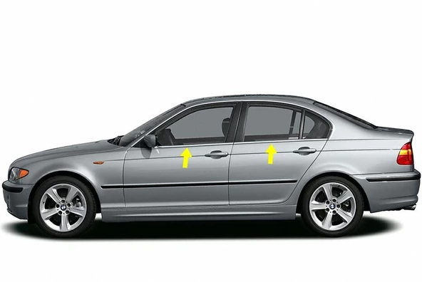 BMW E46 Krom Cam Çıtası 4 prç. 1998-2005 P. Çelik