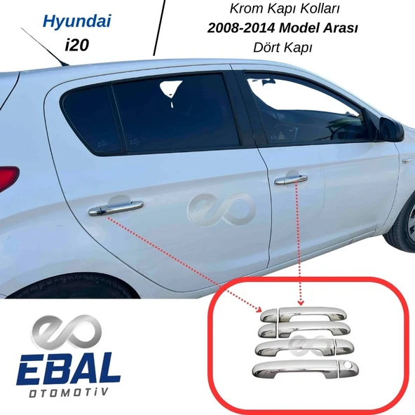 Hyundai i20 Krom Kapı Kolu 4 Kapı 2008-2014 ARASI Paslanmaz Çelik ürün görseli
