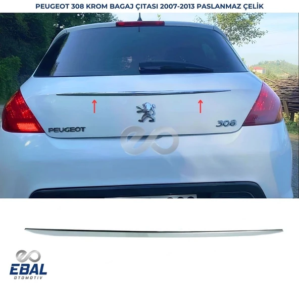 Peugeot 308 Krom Bagaj Çıtası 2007-2013 Arası P.Çelik ürün görseli